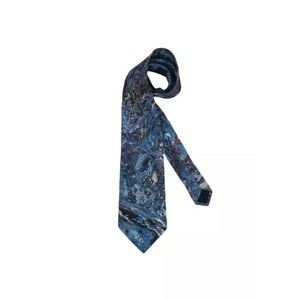 SANTOSTEFANO Blue Art Silk Tie ITALY 60”/ 4” EC